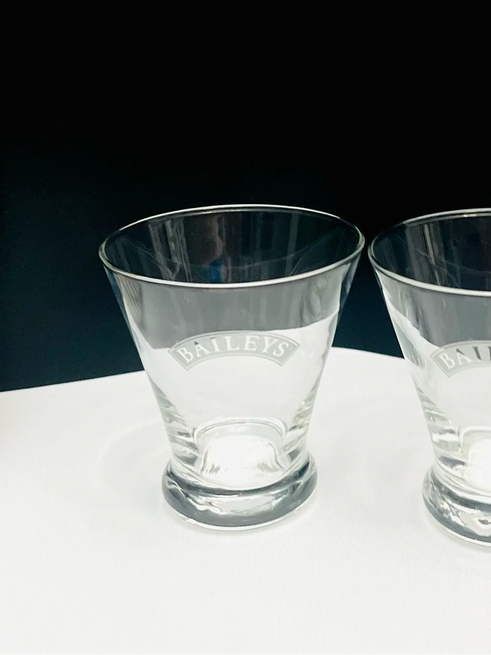 Vintage Baileys Irish Cream Flared Rocks Glasses Tapered Tumblers Set of 2